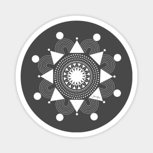 Zen Mandala (white) Magnet